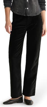 WARP+WEFT SAT '90s High Waist Relaxed Straight Leg Velvet Pants