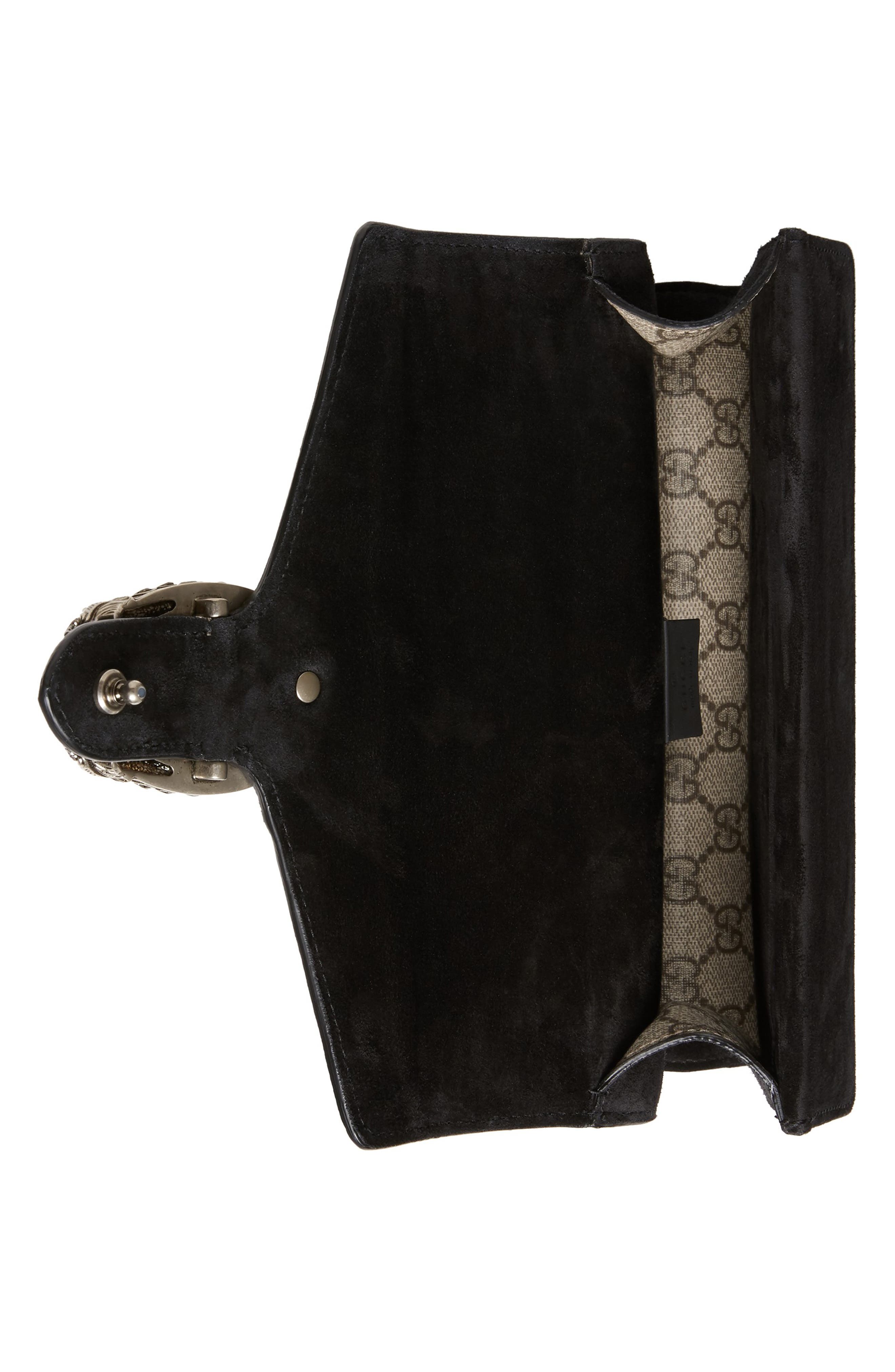 GG Supreme Canvas & Suede Shoulder Bag, Alternate, color, BEIGE EBONY/ TAUPE/ BLK DIAMND