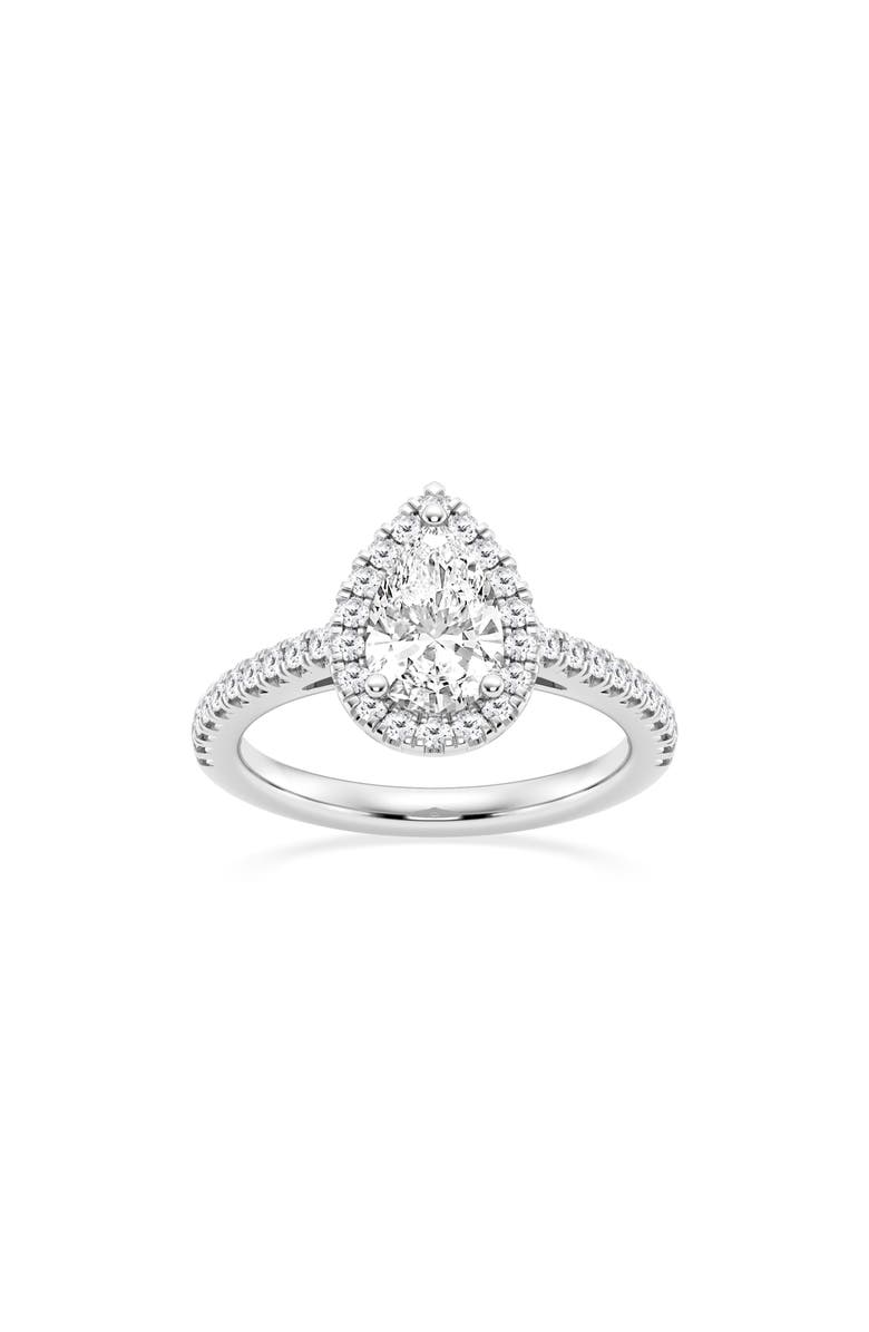 Badgley Mischka Collection 14K Gold Pear Cut Lab Created Diamond Halo Ring - 2.50ct., Alternate, color,