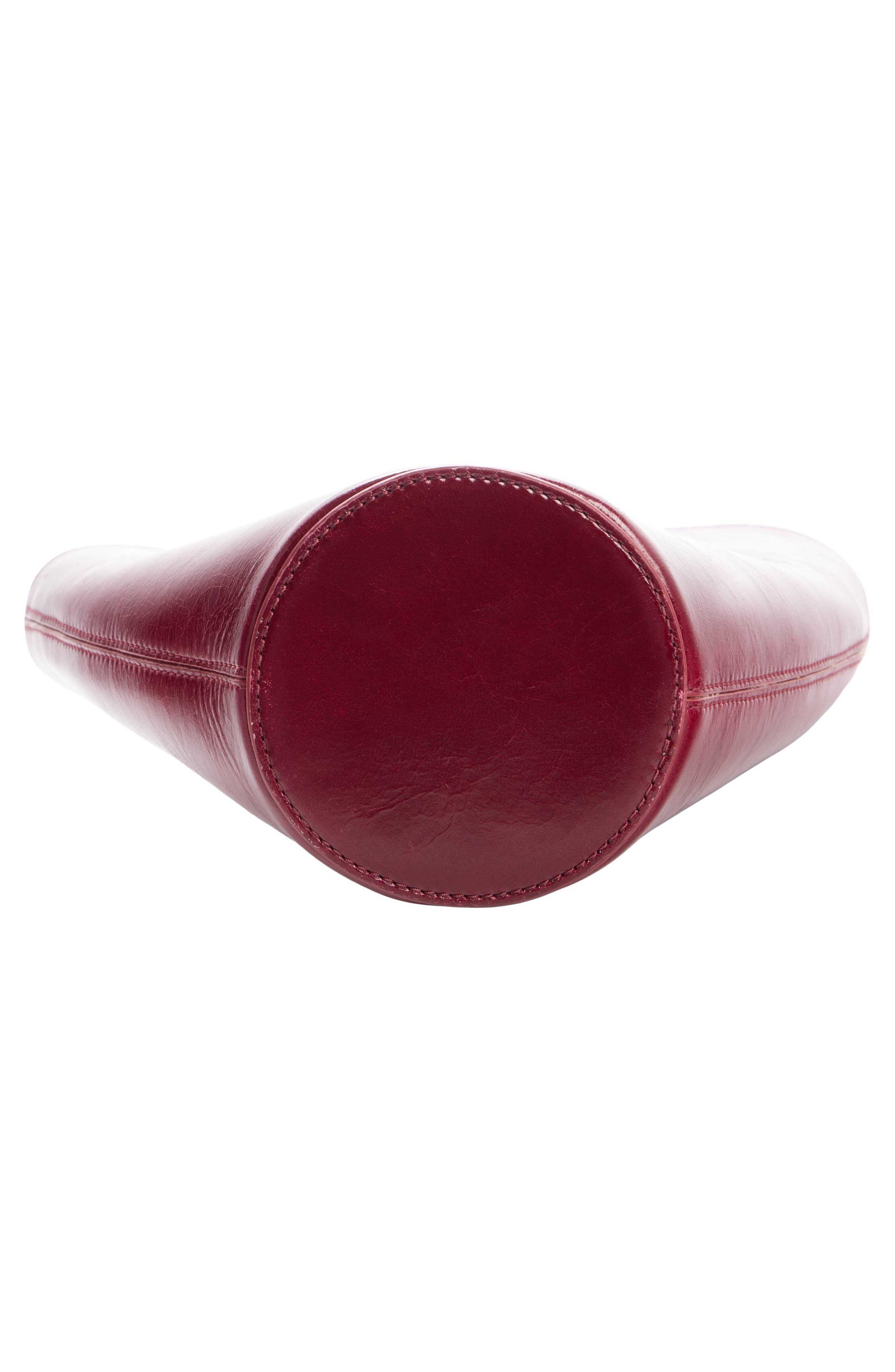 Jacquemus Le Bambola Moyen Leather Bucket Bag, Alternate, color, Burgundy 490