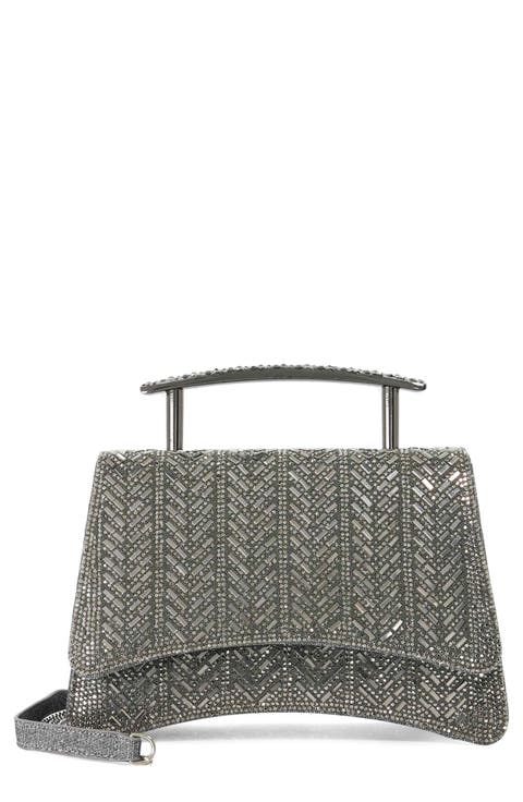 Bedazzle Crystal Top Handle Bag
