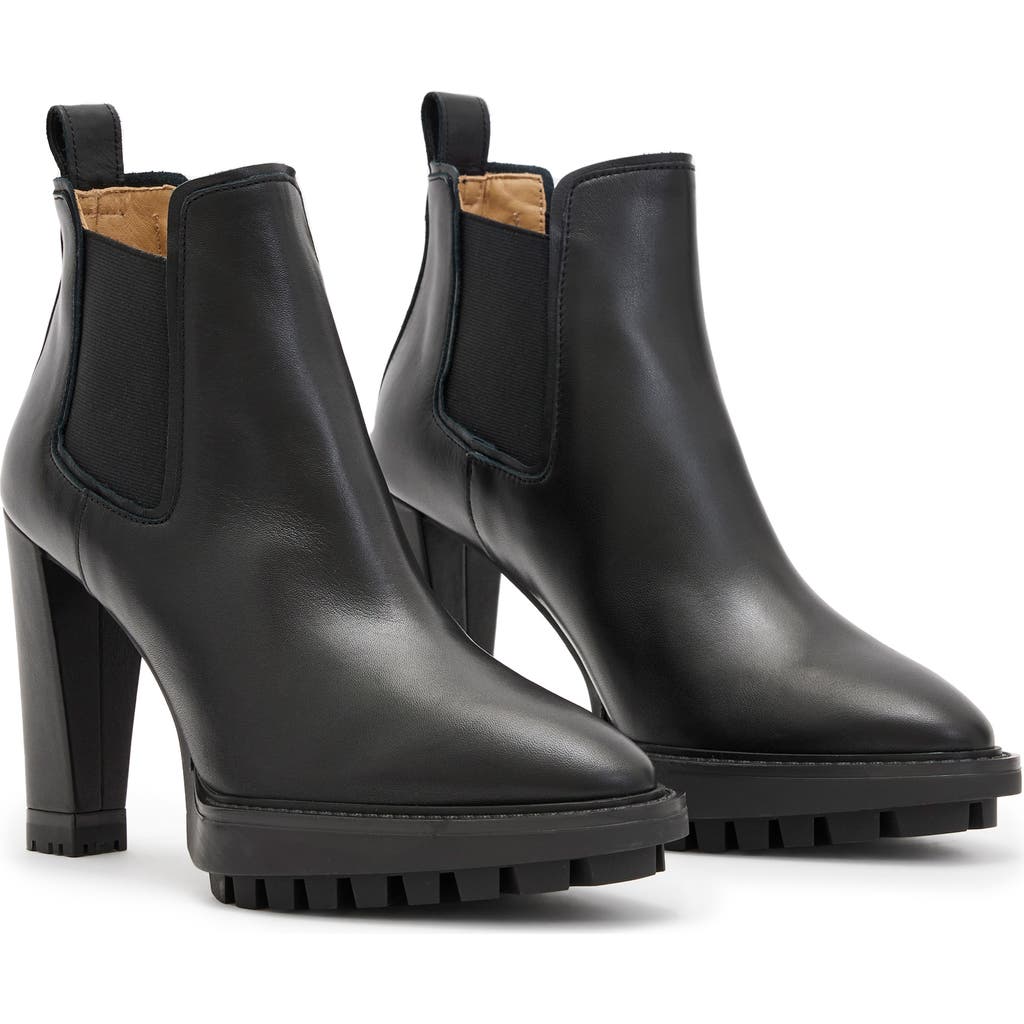 Allsaints Harper Block Heel Bootie In Black