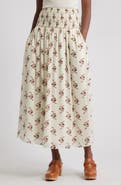 Treasure & Bond Smocked Wiast Maxi Skirt