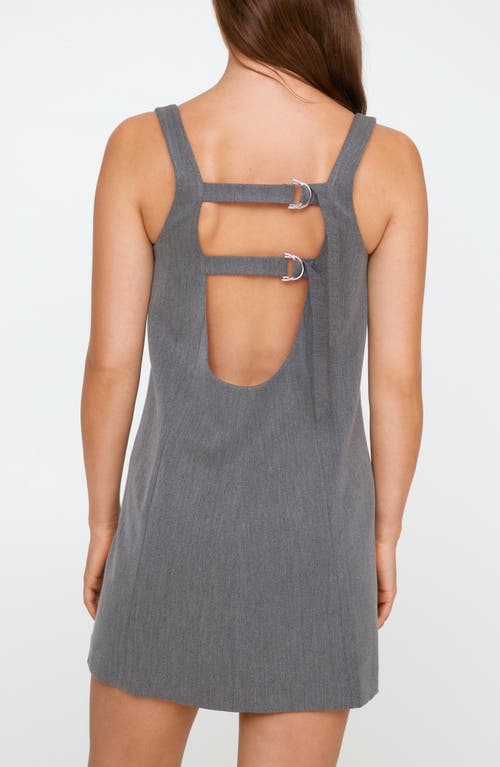 Nasty Gal Strappy Open Back Minidress In Grey Marl