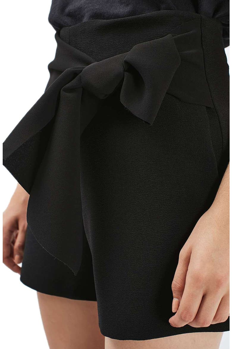 Tie Waist Shorts, Alternate, color, BLACK