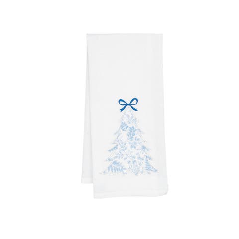 Icy Botanical Christmas Tree with Ribbon Towel