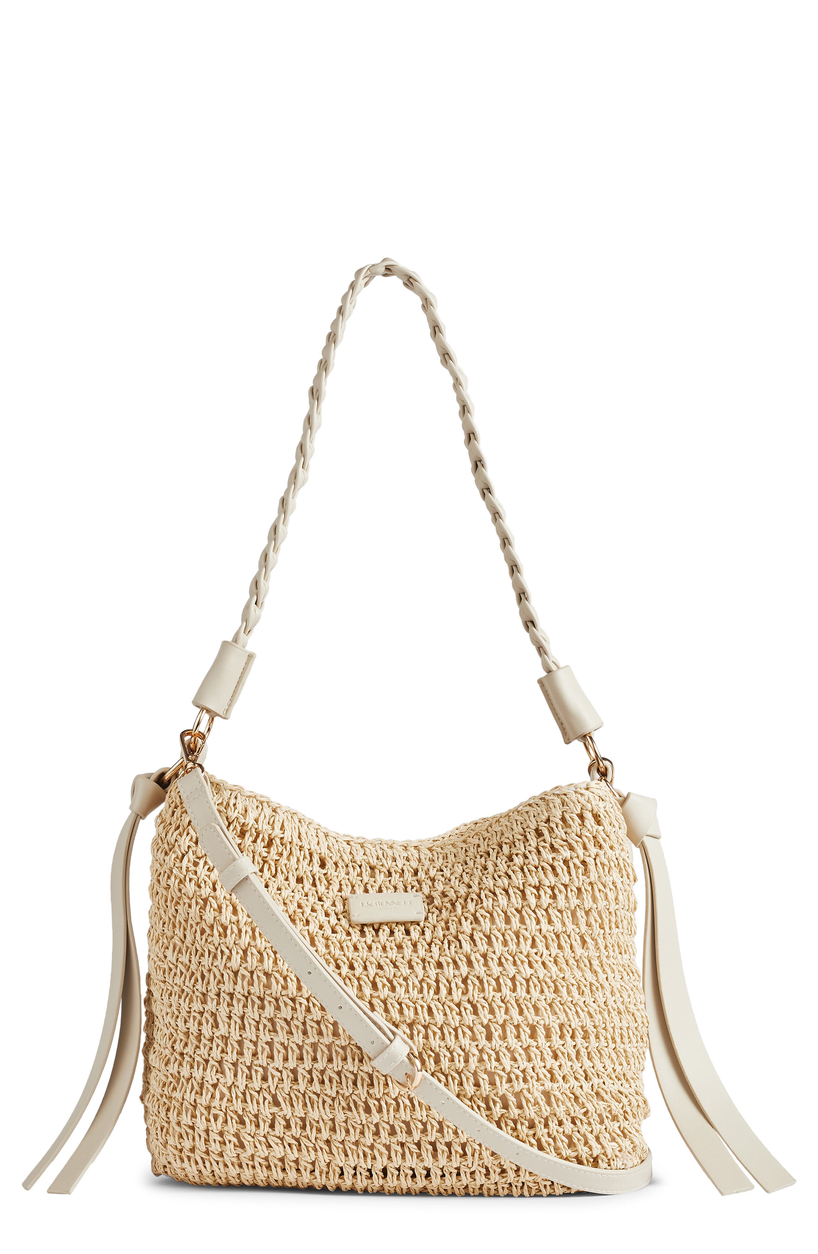 LK Bennett Issie Raffia Shoulder Bag, Main, color, 