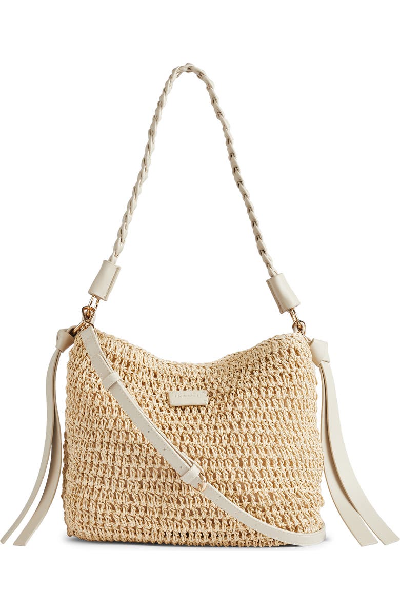 LK Bennett Issie Raffia Shoulder Bag, Main, color,