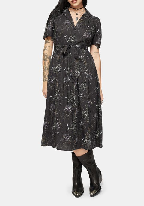 Peaseblossom Celestial Midi Shirt Dress