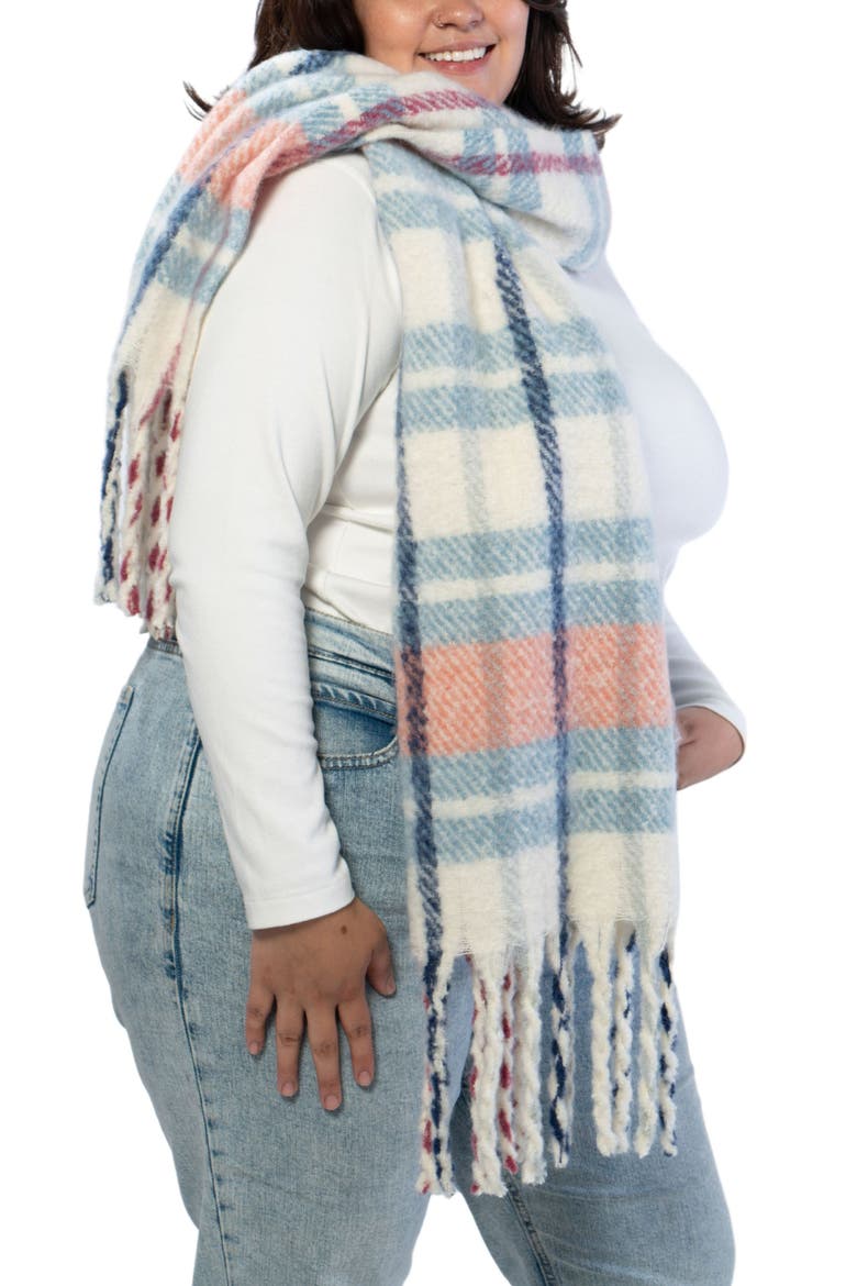 Plaid Scarf, Main, color, BLUE