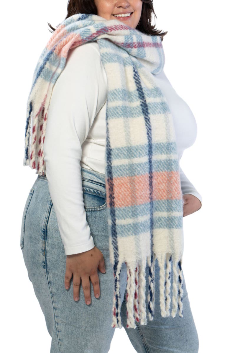 MARCUS ADLER Plaid Scarf, Main, color, Blue