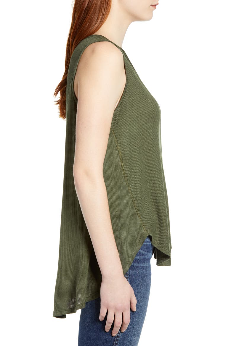 Waffle Weave Swing Tank, Alternate, color, OLIVE