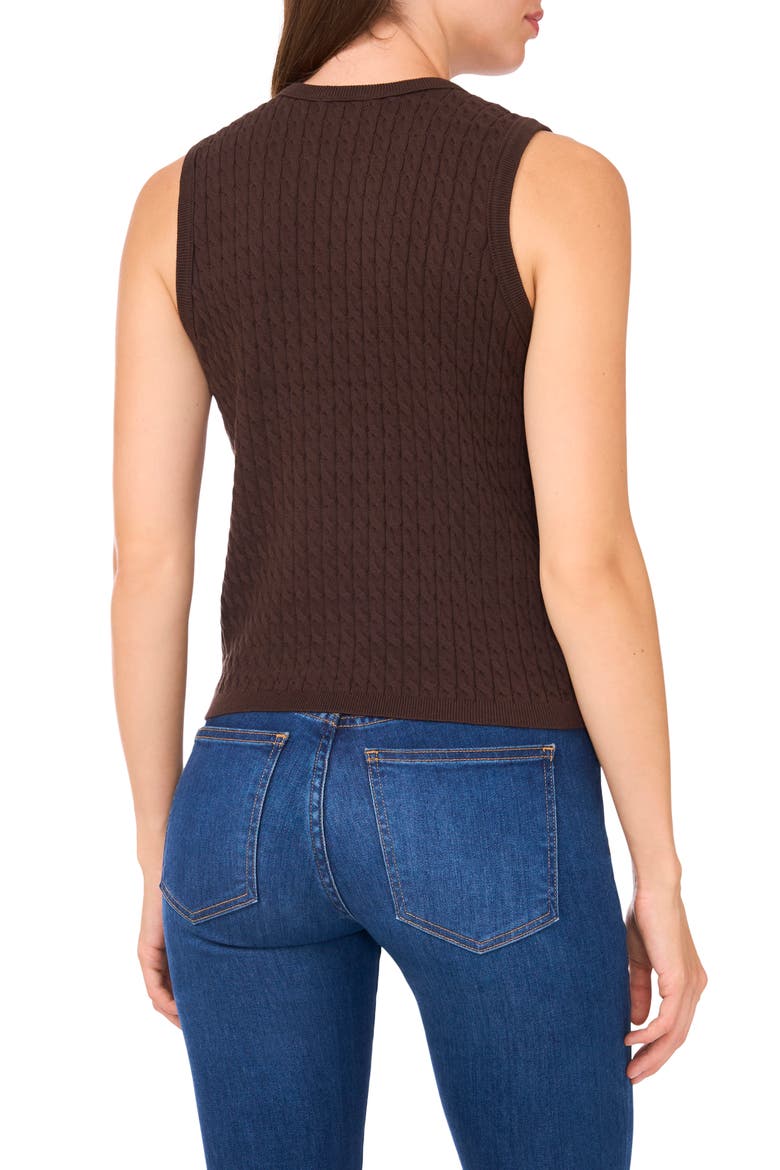 Cable Stitch Cotton Sweater Tank, Alternate, color, DELICIOSO