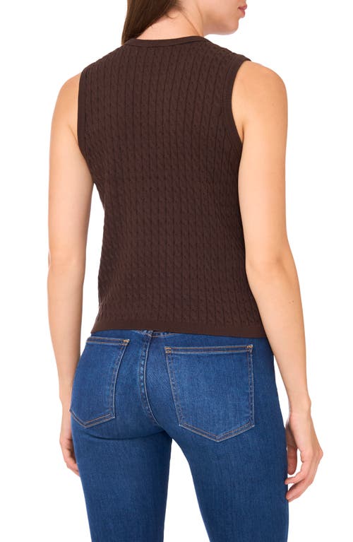 Halogen ® Cable Stitch Cotton Sweater Tank In Brown