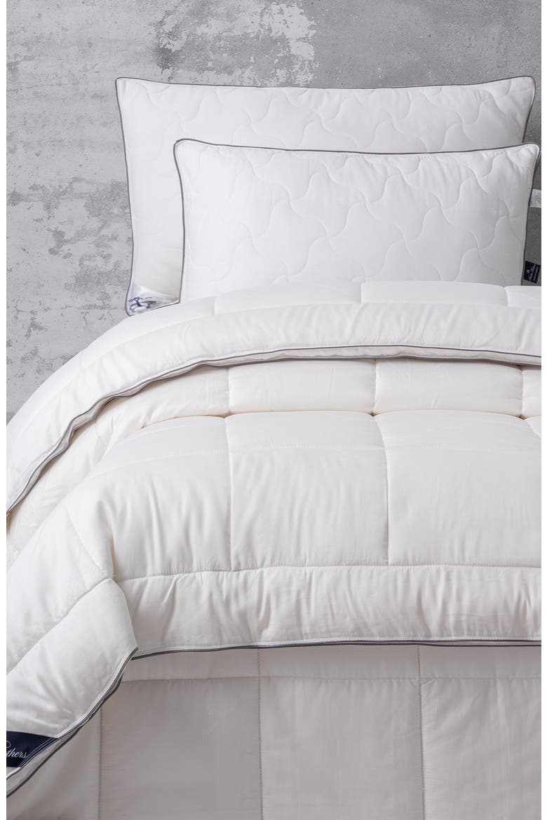 Turkish Cotton Blend Comforter, Alternate, color, WHITE
