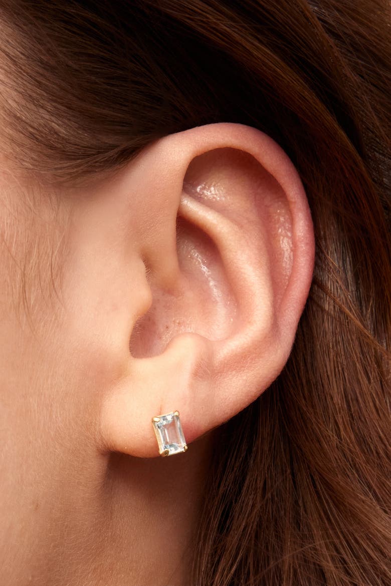 14K Gold Date Me Birthstone Stud Earrings, Alternate, color, Amethyst - February