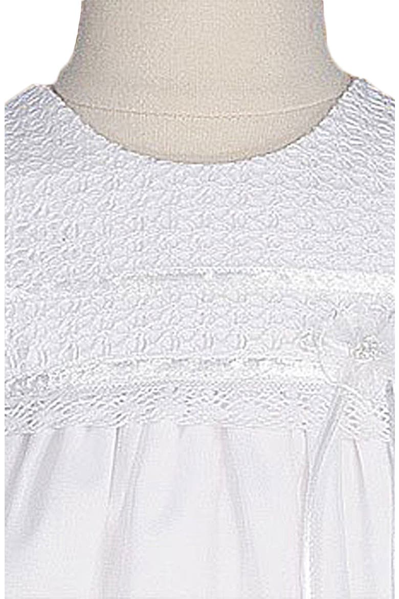 Christening Gown & Hat Set, Alternate, color, WHITE