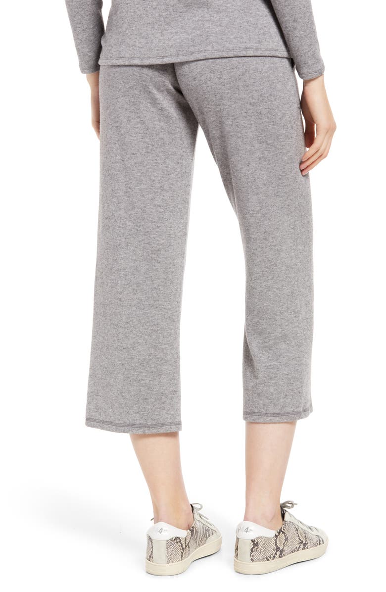 Maternal America Wide Leg Crop Maternity Pants, Alternate, color, Heather Charcoal