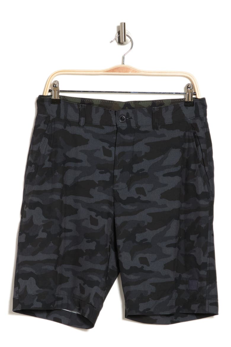 Camo Print Golf Shorts, Alternate, color, BLACK CAMO