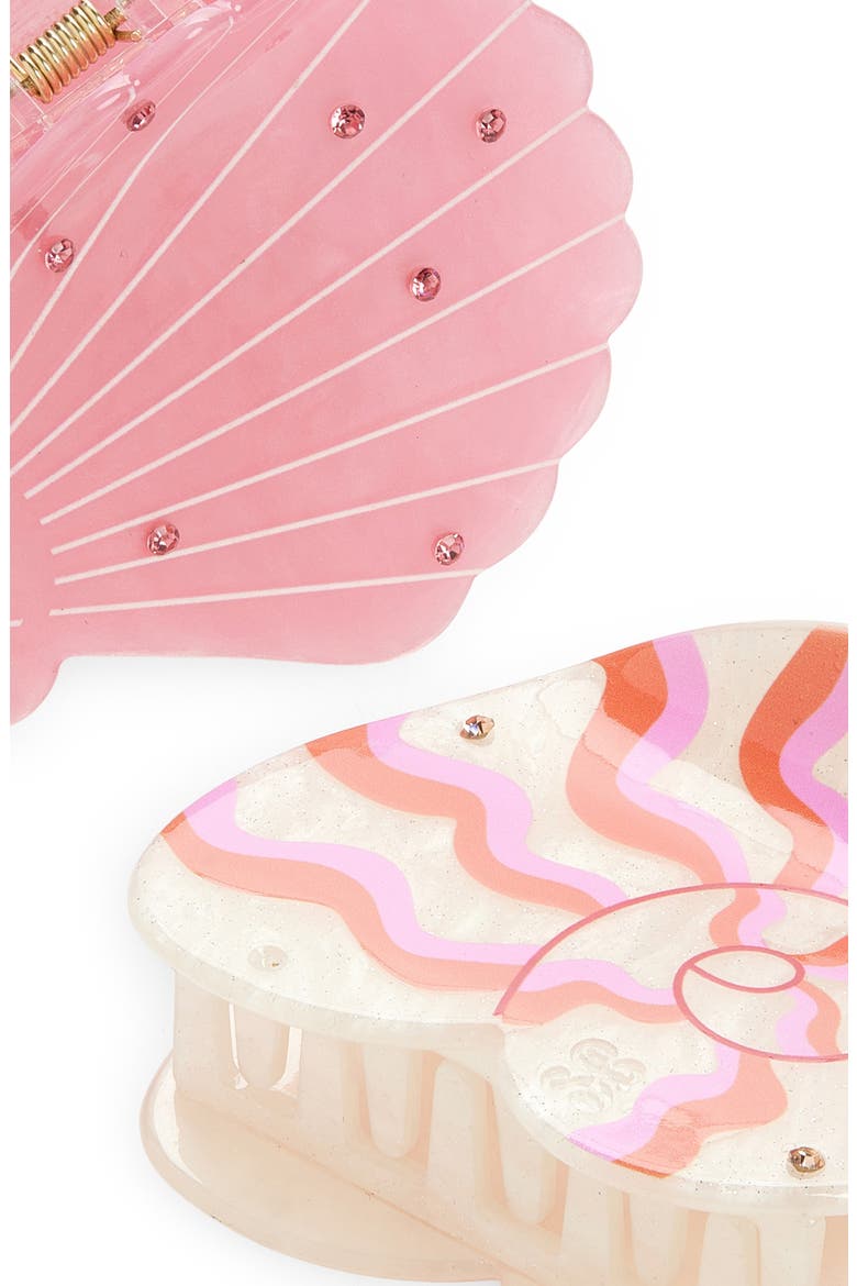 Shell Beach Set of 2 Claw Clips, Alternate, color, PINK