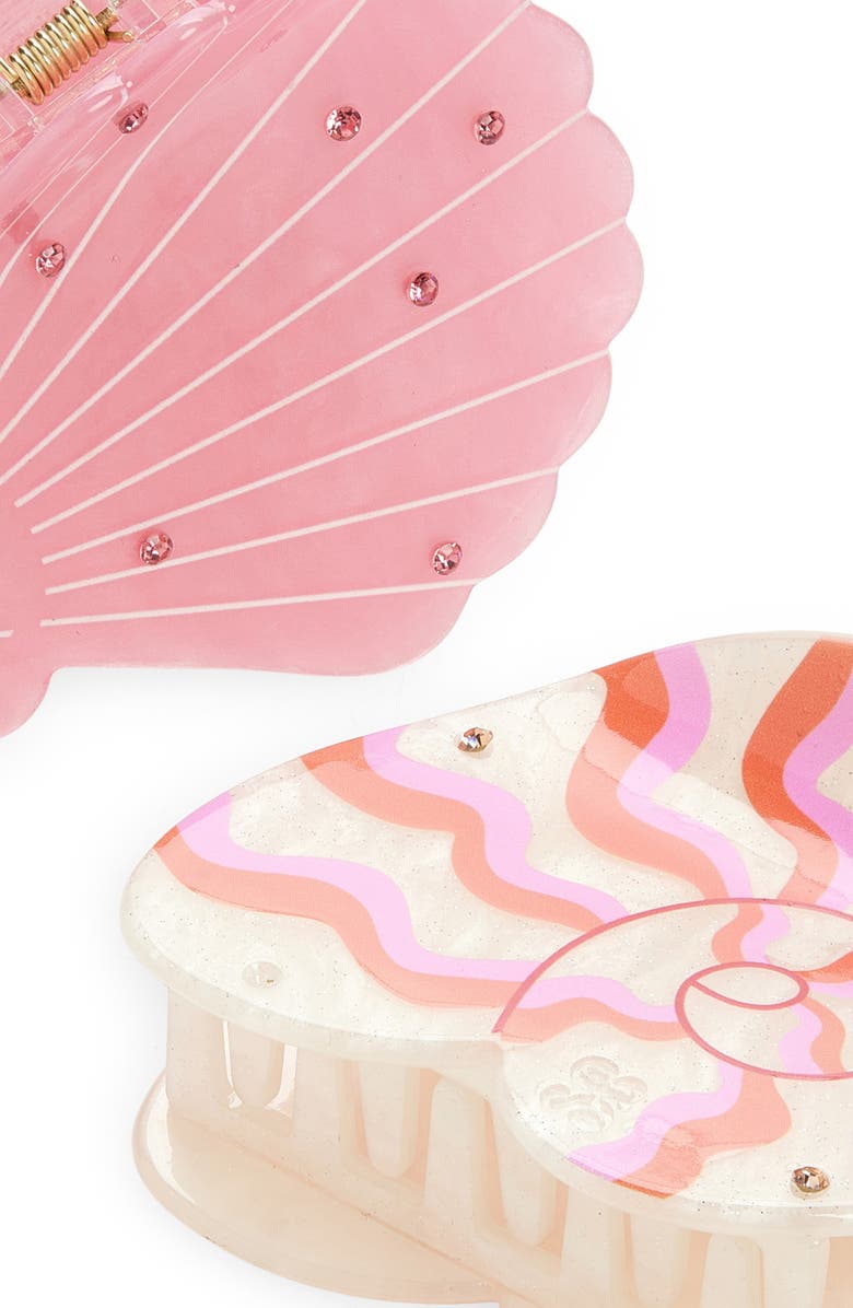 FRASIER STERLING Shell Beach Set of 2 Claw Clips, Alternate, color, Pink
