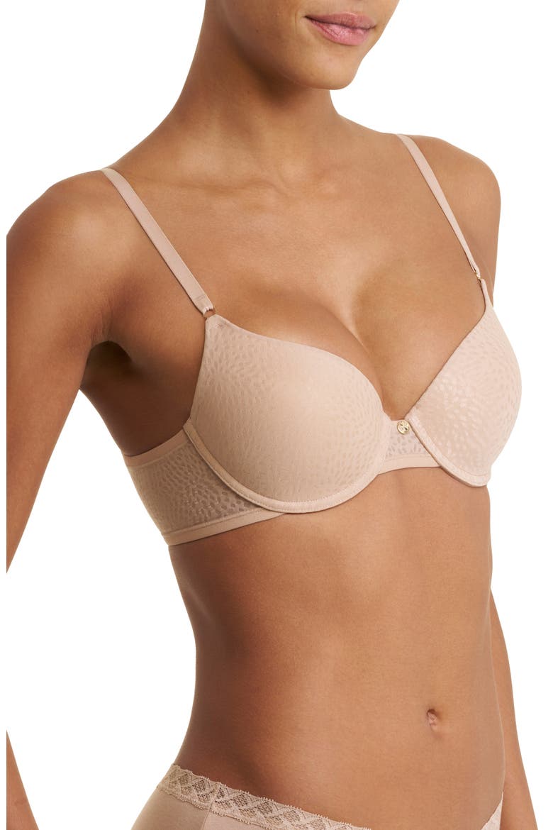 Sheer Comfort T-Shirt Bra, Alternate, color, CAFE
