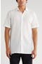 Textured Knit Short Sleeve Button-Up Shirt