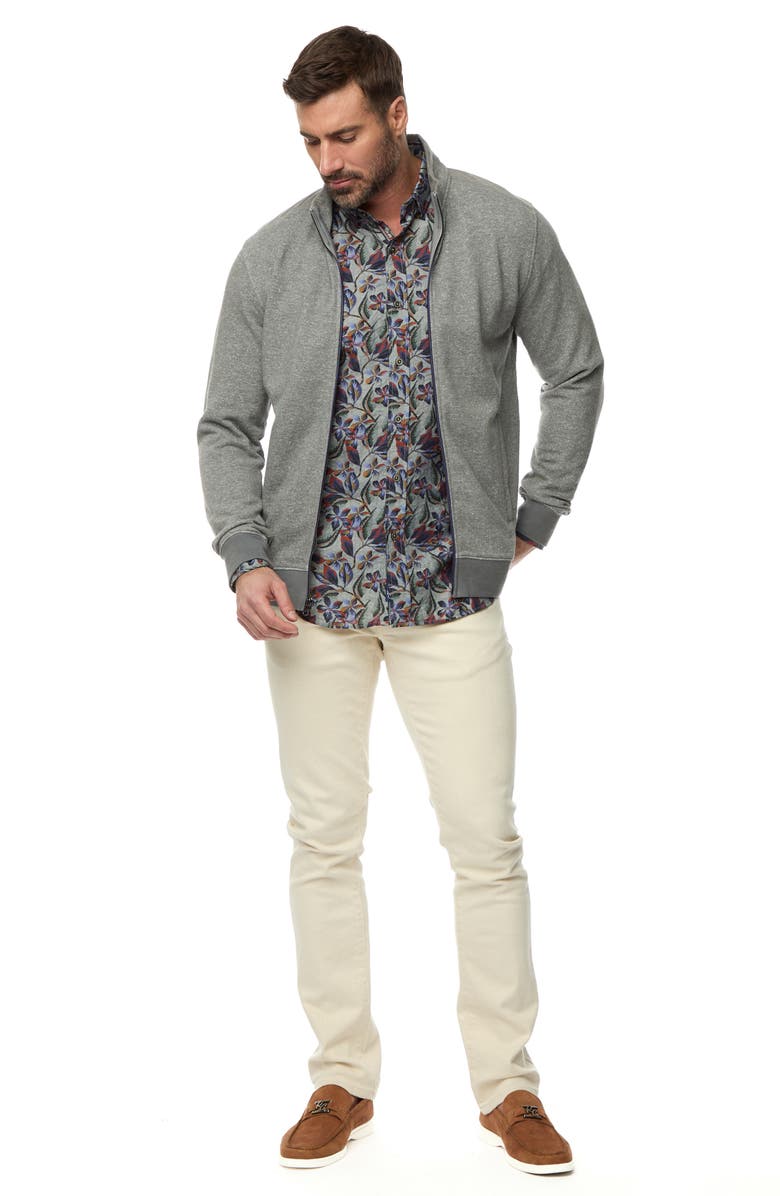 Robert Graham Renato Front Zip Knit Jacket, Alternate, color, Heather Grey