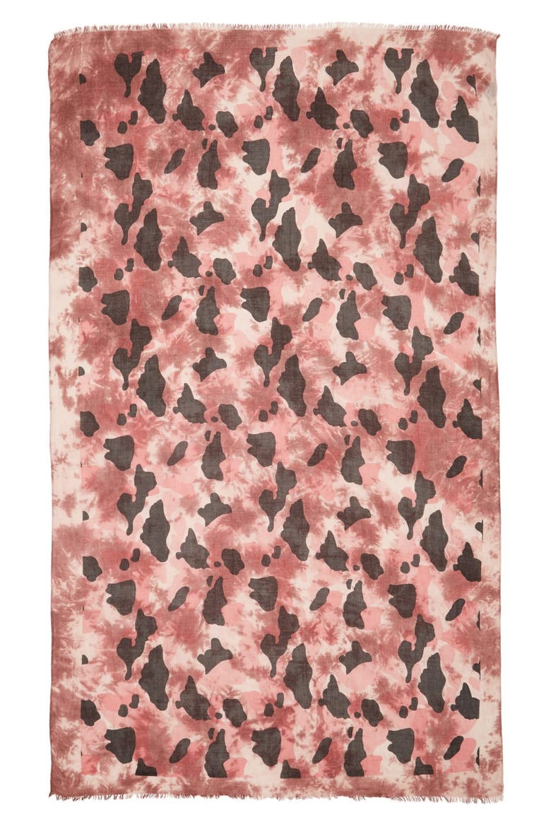 Camo Print Scarf, Alternate, color, ROSE