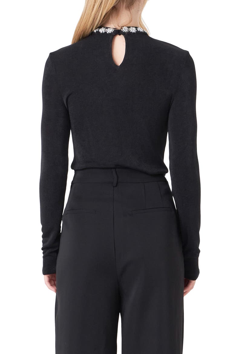 Embellished Slub Top, Alternate, color, BLACK