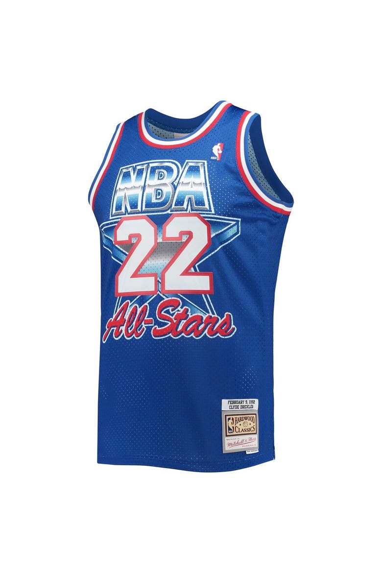 Men's Mitchell & Ness Clyde Drexler Royal Western Conference Hardwood Classics 1992 NBA All-Star Game Swingman Jersey, Alternate, color, Royal