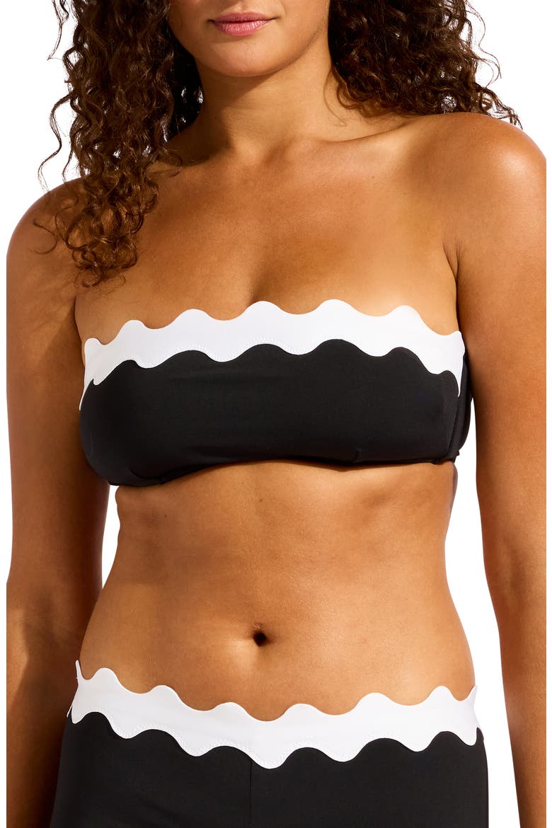 Contrast Trim Bikini Top, Main, color, BLACK