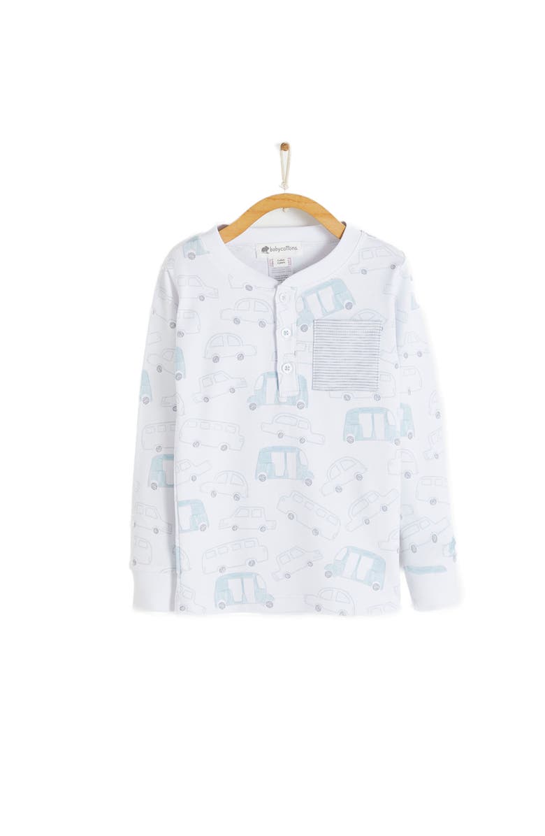 Babycottons Premium Peruvian Pima Cotton Tuc Snug Fit Long Pajama Set for Toddler, Main, color, Blue