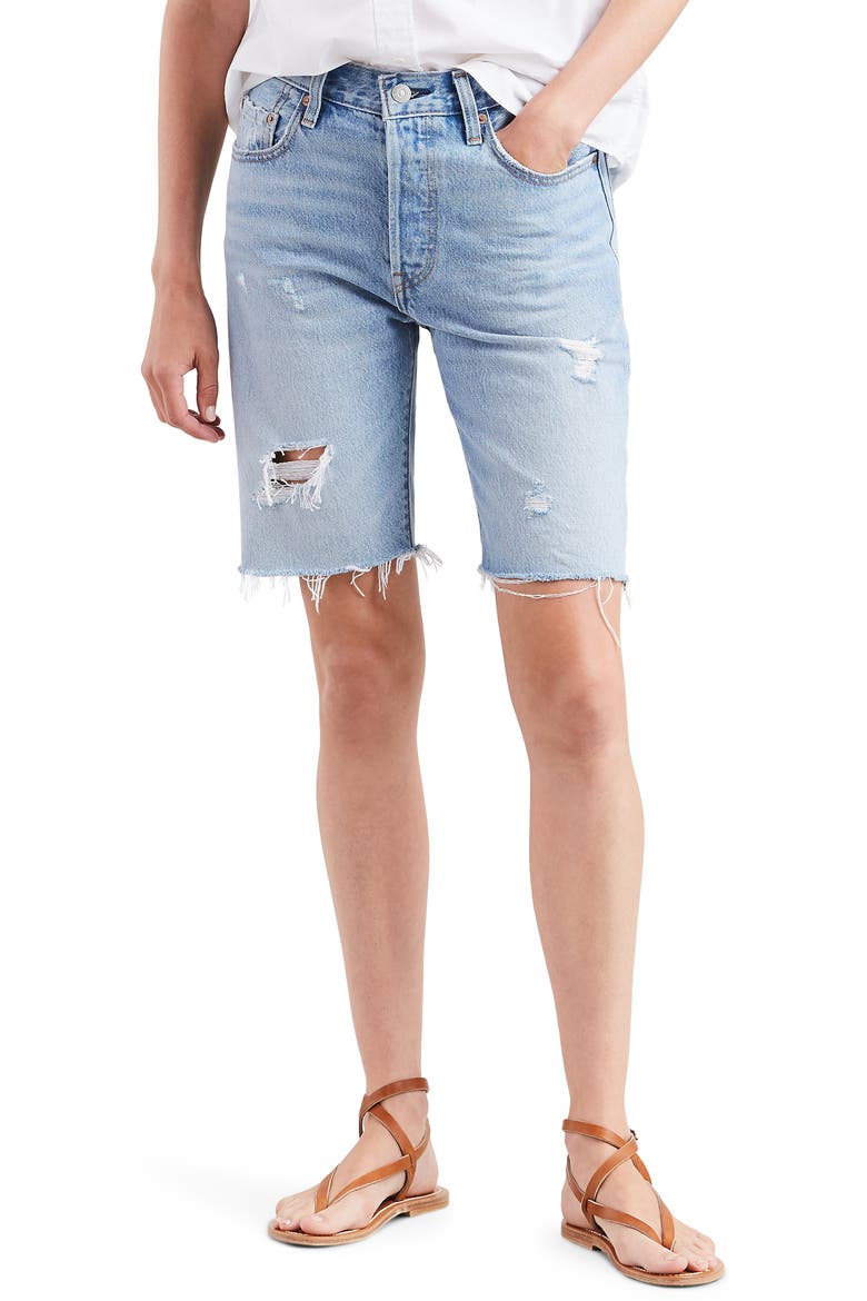 Levi's® 501® Ripped Slouch Shorts, Main, color, SLOUCH AROUND