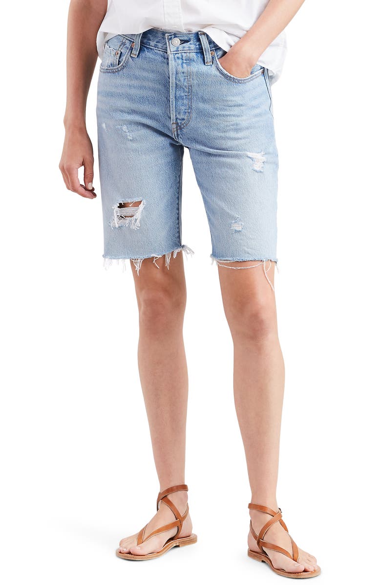Levi's<sup>®</sup> 501<sup>®</sup> Ripped Slouch Shorts, Main, color, 