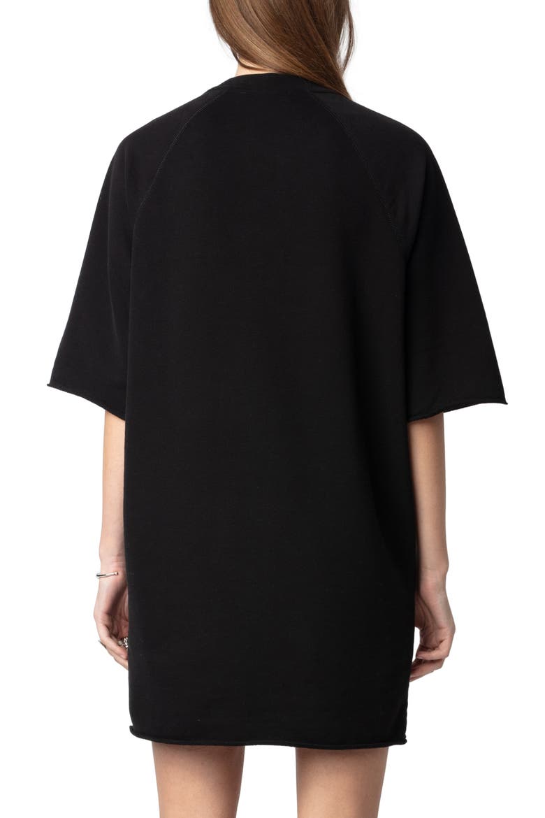 oversized rock t shirt dress Let's Go Girls w/ Star Chenille Black Oversized T-Shirt Dress