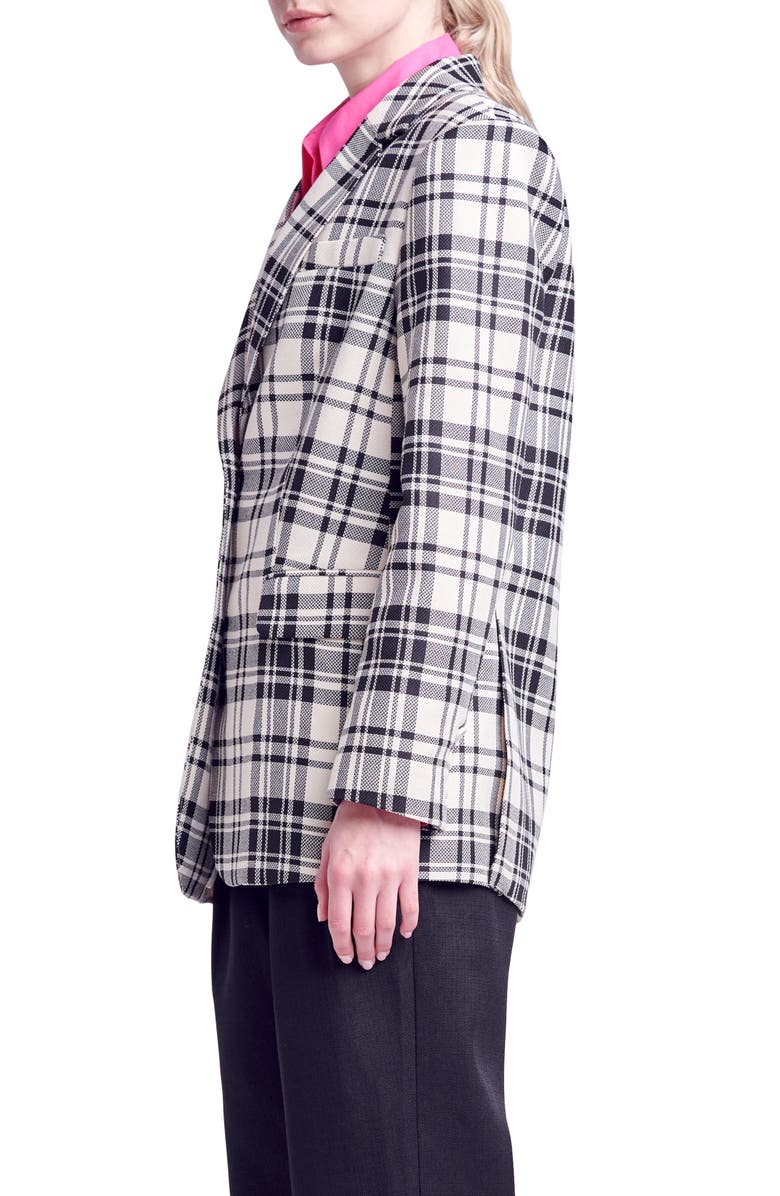 English Factory Plaid Blazer, Alternate, color, Cream
