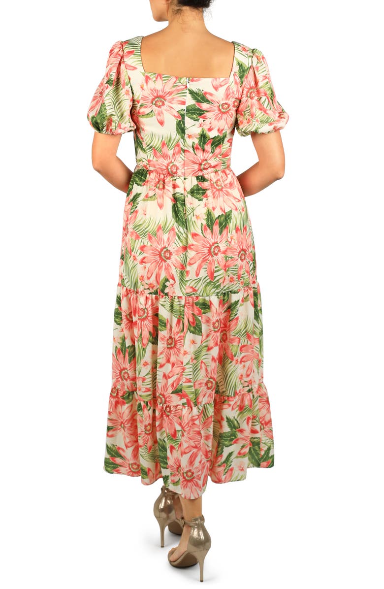 Julia Jordan Floral Puff Sleeve Midi Dress, Alternate, color,