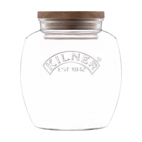 Universal Glass Storage Jar with Wooden Lid and Silicone Seal