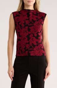 ELIE ELIE TAHARI Cap Sleeve Jacquard Sweater