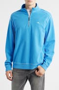 Tommy Bahama Montego Bay Textured Cotton & Lyocell Half Zip Pullover