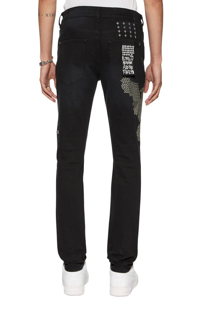 Ksubi Van Winkle Replica Studded Eagle Skinny Jeans, Alternate, color, 