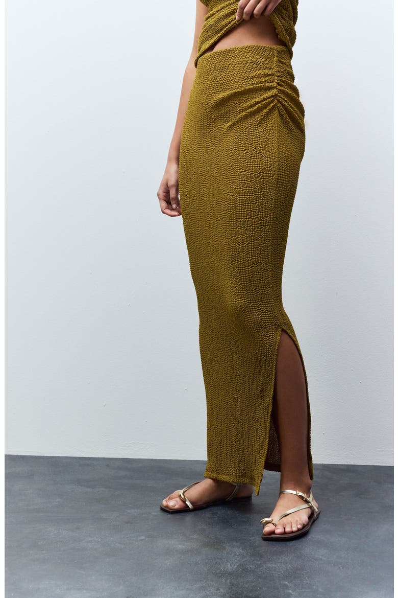 Textured Maxi Skirt, Alternate, color, GREEN