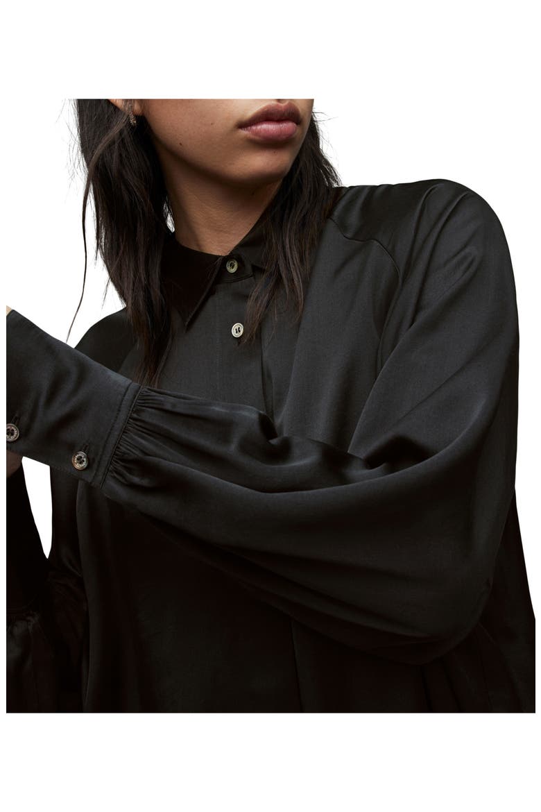 Oana Button-Up Shirt, Alternate, color, BLACK