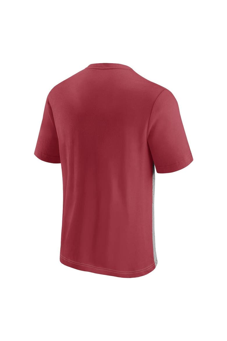 Men's Fanatics Branded Cardinal/Heathered Gray Arizona Cardinals Colorblock T-Shirt, Alternate, color, CARDINAL