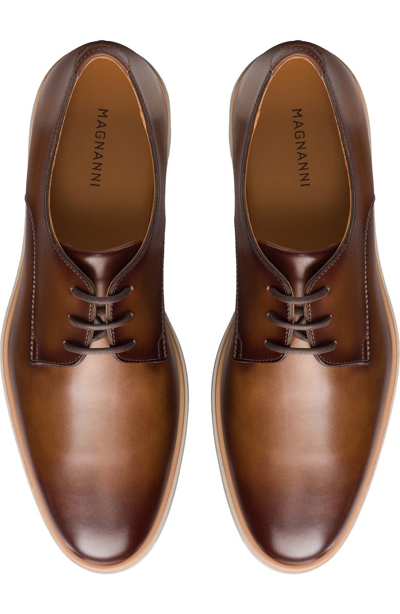 Magnanni Leone II Plain Toe Derby, Alternate, color, Tabaco