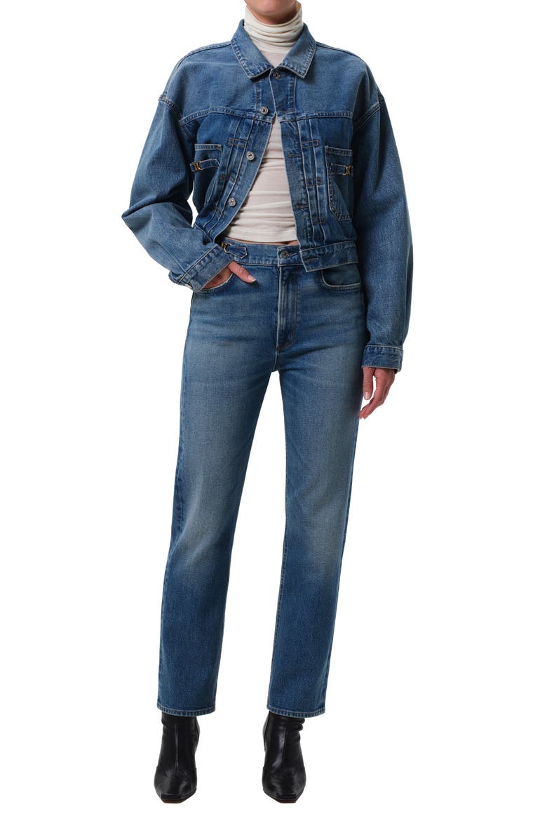 Horsebit Denim Jacket, Alternate, color, SWEETZER