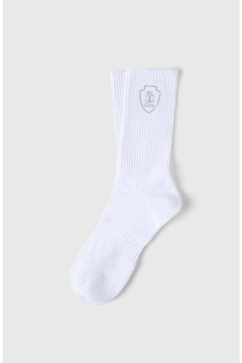 Rib knit socks, Main, color, White