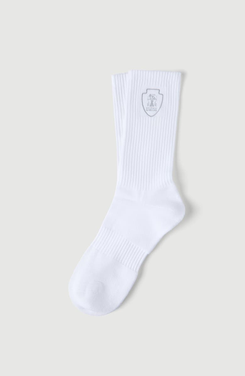 Brunello Cucinelli Rib knit socks, Main, color, White