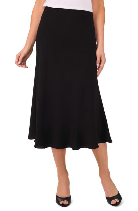 Bias Cut Crinkled Gauze Midi Skirt